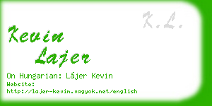 kevin lajer business card